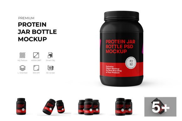 Download Protein Jar Bottle Mockup - Mockup Collection