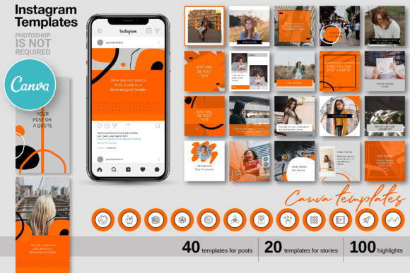 Download Orange CANVA Instagram Template 68 - Orange Collection