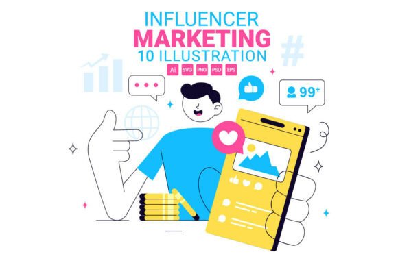 Download 10 Influencer Marketing Illustration - Premium Resources
