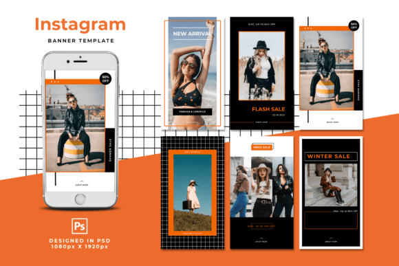 Download Orange White Design Instagram Stories - Orange Collection