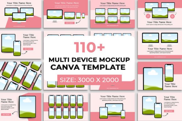 Download 110 Multi Device Mockup Canva Templates - Mockup Collection