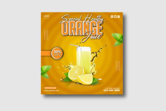 Download Orange Juice Social Media Post Design - Orange Collection