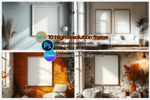 Download Frame Mockup Interior PSD-Canva Template - Mockup Collection