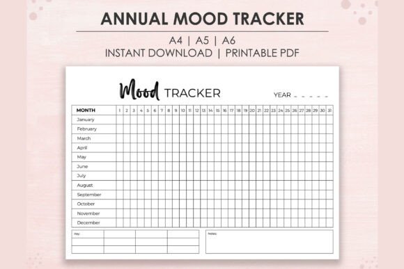 Download Printable Annual Mood Tracker - Annual Collection