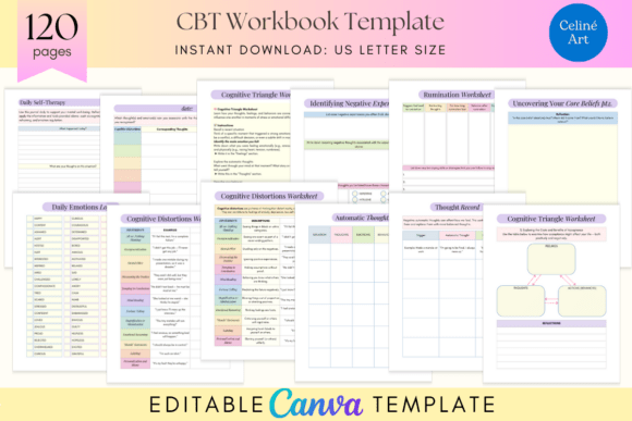 Download Editable CBT Workbook &amp; Journal KDP - Premium Resources