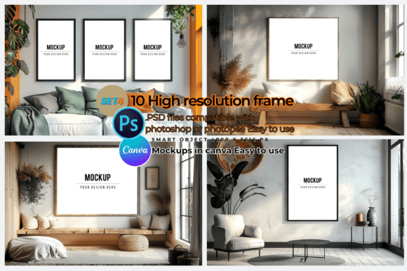 Download Frame Mockup Interior PSD-Canva Template - Mockup Collection