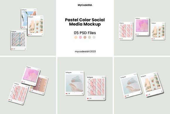 Download Pastel Color Social Media Mockup - Mockup Collection