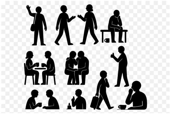 Download Social Interaction Silhouette Vector - Premium Bundle