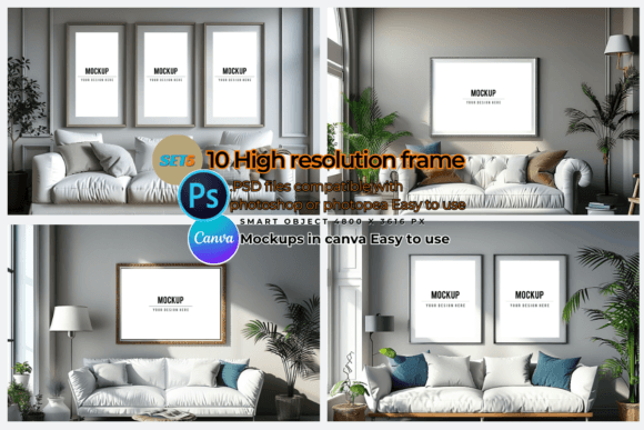 Download Frame Mockup Interior PSD-Canva Template - Mockup Collection